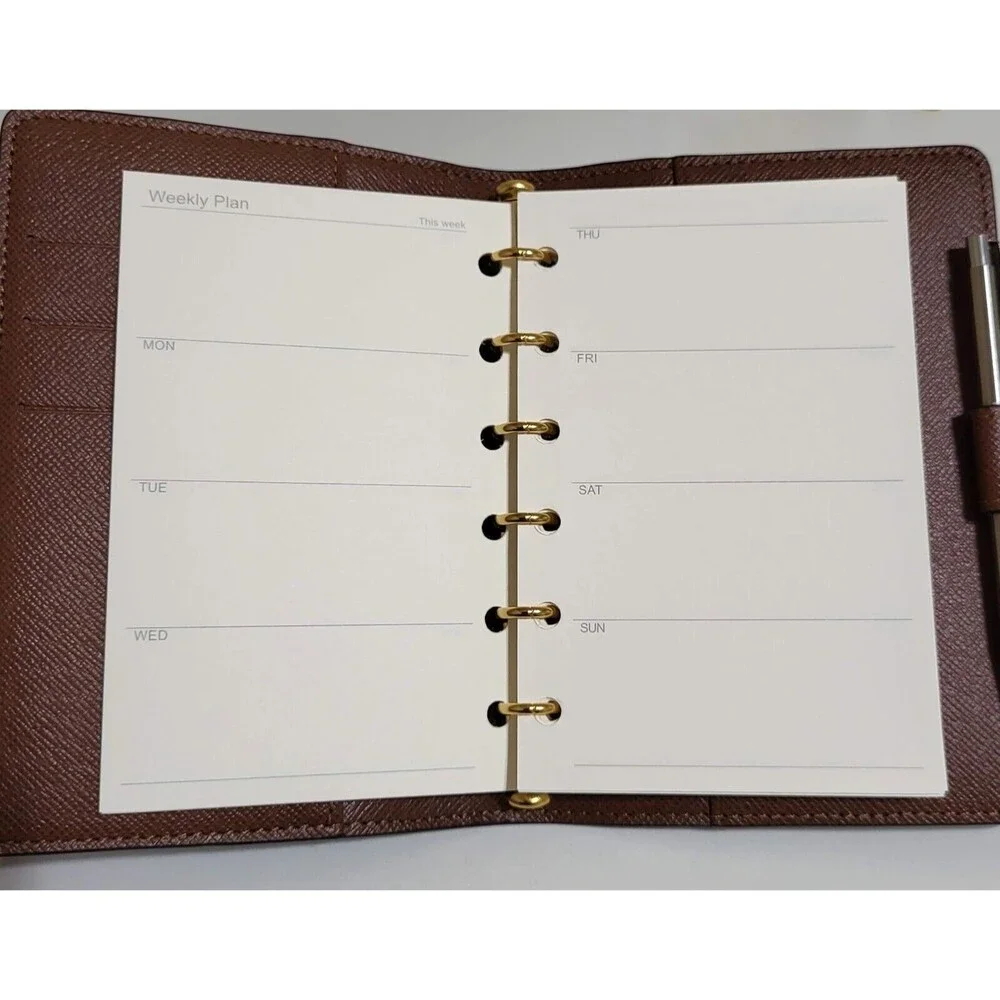 fits Louis Vuitton PM Small Agenda: Monthly Weekly Refill+Pouch+Insert Pen